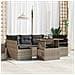 Set di Divani da Giardino 7 Pezzi con Cuscini Grigio Rattan Poliacacia,  Divano da Giardino 2 Posti con Cuscini Grigio Rattan Poliacacia - Foto miniatura 2