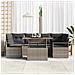 Set di Divani da Giardino 7 Pezzi con Cuscini Grigio Rattan Poliacacia,  Divano da Giardino 2 Posti con Cuscini Grigio Rattan Poliacacia - Foto miniatura 3