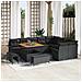 Set Divano da Giardino  12 Pezzi con Cuscini Nero Rattan Sintetico Acacia, Set da Pranzo da Giardino  3 Pezzi con Cuscini Nero Rattan Sintetico Acacia, Divano da Giardino a Due Posti con Cuscini  Nero Rattan Sintetico - Foto miniatura 2