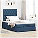 Struttura Letto Pouf con Materasso Blu 120x200 cm in Tessuto - Foto miniatura 4