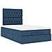 Struttura Letto Pouf con Materasso Blu 120x200 cm in Tessuto - Foto miniatura 7