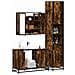 Set Mobili da Bagno 3 pz Rovere Fumo in Legno Multistrato - Foto miniatura 2