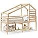 Letto a Soppalco con Tetto 80x200 cm in Legno di Pino - Foto miniatura 1