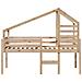 Letto a Soppalco con Tetto 80x200 cm in Legno di Pino - Foto miniatura 4
