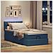 Struttura Letto Pouf con Materasso Blu 80x200 cm in Tessuto - Foto miniatura 3
