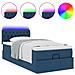 Struttura Letto Pouf con Materasso Blu 80x200 cm in Tessuto - Foto miniatura 5