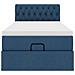 Struttura Letto Pouf con Materasso Blu 80x200 cm in Tessuto - Foto miniatura 8