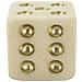 Dado Decorativo Quarzy Grande In Resina Bianco E Oro - Foto miniatura 2