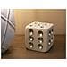 Dado Decorativo Quarzy Grande In Resina Bianco E Oro - Foto miniatura 6