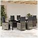 Set da Pranzo per Giardino con cuscino 7 pcs Grigio polyrattan - Foto miniatura 4