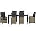 Set da Pranzo per Giardino con cuscino 7 pcs Grigio polyrattan - Foto miniatura 7