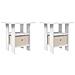 Comodino 2 pcs Bianco 41 x 40 x 45 cm Legno multistrato - Foto miniatura 1