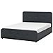 Letto Matrimoniale In Tessuto Grigio Scuro Con Contenitore 140 X 200 Cm Rennes - Foto miniatura 4
