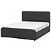 Letto Matrimoniale In Tessuto Grigio Scuro Con Contenitore 140 X 200 Cm Rennes - Foto miniatura 22