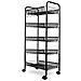 Carrelli Contenitori, Organizzatori Per La Casa, 5 File, 104 X 46 X 27 Cm, Nero, Materiale: Ferro - Foto miniatura 3