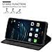 Custodia Compatibile Con Huawei P9 Plus In Nero Di Notte - Coperchio Protettiva Con Chiusura Magnetica, Funzione Stand E Tasca Per Le Carte - Foto miniatura 6
