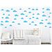 Sticker Per Bambini Cloud - Nuvole - Per Bambini - Da Parete - Blu In Vinile, 35 X 0,15 X 20 Cm - Foto miniatura 1