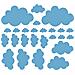 Sticker Per Bambini Cloud - Nuvole - Per Bambini - Da Parete - Blu In Vinile, 35 X 0,15 X 20 Cm - Foto miniatura 3
