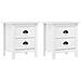 Comodini Hill Bianchi 2 pz 46x35x49,5 cm Legno Massello di Pino - Foto miniatura 1
