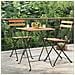 Tavolo Bistrò Pieghevole 55x54x71cm Legno Massello Teak Acciaio - Foto miniatura 1