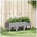 Fioriera Da Giardino Con Gambe Grigio Chiaro 120x40x42 Cm In Pp - Foto miniatura 1