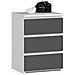 Comodino CL3, 3 cassetti, 40x35x57 cm, Colore Bianco e Grigio Grafite - Foto miniatura 1