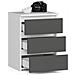 Comodino CL3, 3 cassetti, 40x35x57 cm, Colore Bianco e Grigio Grafite - Foto miniatura 2