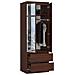 Armadio A 2 Ante Battenti E Cassetti S60 con specchio, 60x51x180 cm, Colore Weng? - Foto miniatura 2