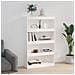 Libreria /divisorio Bianco 80x30x135,5 Cm In Massello Di Pino - Foto miniatura 2
