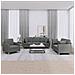 Set di Divani 3 pz con Cuscini Grigio Scuro in Tessuto - Foto miniatura 2