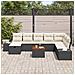 Set da Giardino 9 Pezzi con Cuscini Rattan Polirizzato Nero - Foto miniatura 3