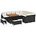 Set Divano da Giardino  12 Pezzi con Cuscini Polyrattan Nero Acacia, Divano da Giardino  2-Persone con Ripostiglio&Cuscini Polyrattan Nero, Set di Mobili da Giardino  3 Pezzi con Cuscini Polyrattan Nero Acacia - Foto miniatura 1