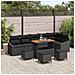 Set Divano da Giardino in 10 Pezzi con Cuscini Nero Polyrattan Acacia, Divano da Giardino a 2 Posti con Cuscini Nero Polyrattan, Set da Pranzo da Giardino in 4 Pezzi con Cuscini Nero Polyrattan Acacia - Foto miniatura 2