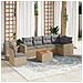 Set Divano da Giardino 7 pz con Cuscini Beige Misto Polyrattan - Foto miniatura 2