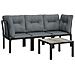 Set Salotto da Giardino 4 pz Nero e Grigio in Polyrattan - Foto miniatura 3