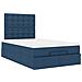 Struttura Letto Pouf con Materasso Blu 120x200 cm in Tessuto - Foto miniatura 7