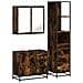 Set Mobili da Bagno 3 pz Rovere Fumo in Legno Multistrato - Foto miniatura 1