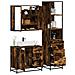 Set Mobili da Bagno 3 pz Rovere Fumo in Legno Multistrato - Foto miniatura 2