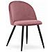 Sedia BELLO in velluto rosa scuro con gambe in metallo nero x2 - Foto miniatura 2