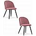 Sedia BELLO in velluto rosa scuro con gambe in metallo nero x2 - Foto miniatura 1