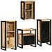 Set di mobili per il bagno 4 pcs Legno di Mango Massello - Foto miniatura 1