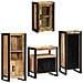 Set di mobili per il bagno 4 pcs Legno di Mango Massello - Foto miniatura 3