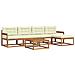 Set di divani da esterno con cuscino 6 pcs Naturale e Crema - Foto miniatura 1