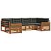 Set di divani da esterno con cuscino 6 pcs Naturale e Antracite - Foto miniatura 1