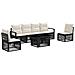 Set Divano da Giardino 7 pz Nero e Bianco Crema polyrattan - Foto miniatura 1
