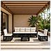 Set Divano da Giardino 7 pz Nero e Bianco Crema polyrattan - Foto miniatura 7
