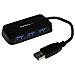 Hub Mini USB 3.0 SuperSpeed a 4 porte portatile - Nero - Foto miniatura 1