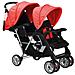 Passeggino Gemellare A Tandem In Acciaio Rosso E Nero - Foto miniatura 6