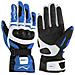 Guanto Sport Moto Pelle Corto Foderato Protezioni Imbottito Bianco / blu M - Foto miniatura 1
