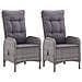Set da Bistrot 3 pz in Polyrattan e Legno Acacia Grigio - Foto miniatura 3